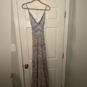 Windsor Floral Maxi Dress - Blue and Red